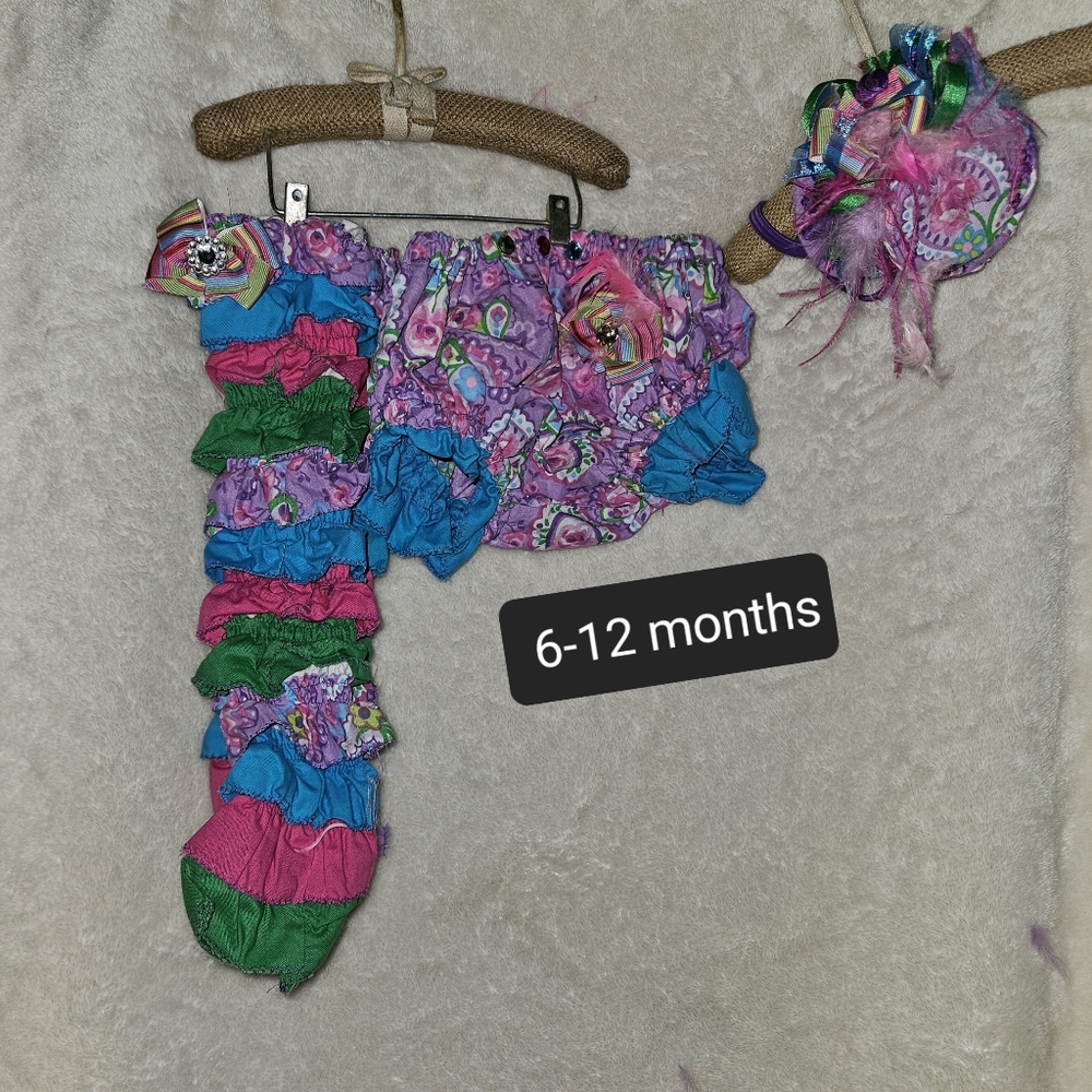 Diaper Cover, leggies, and hat headband